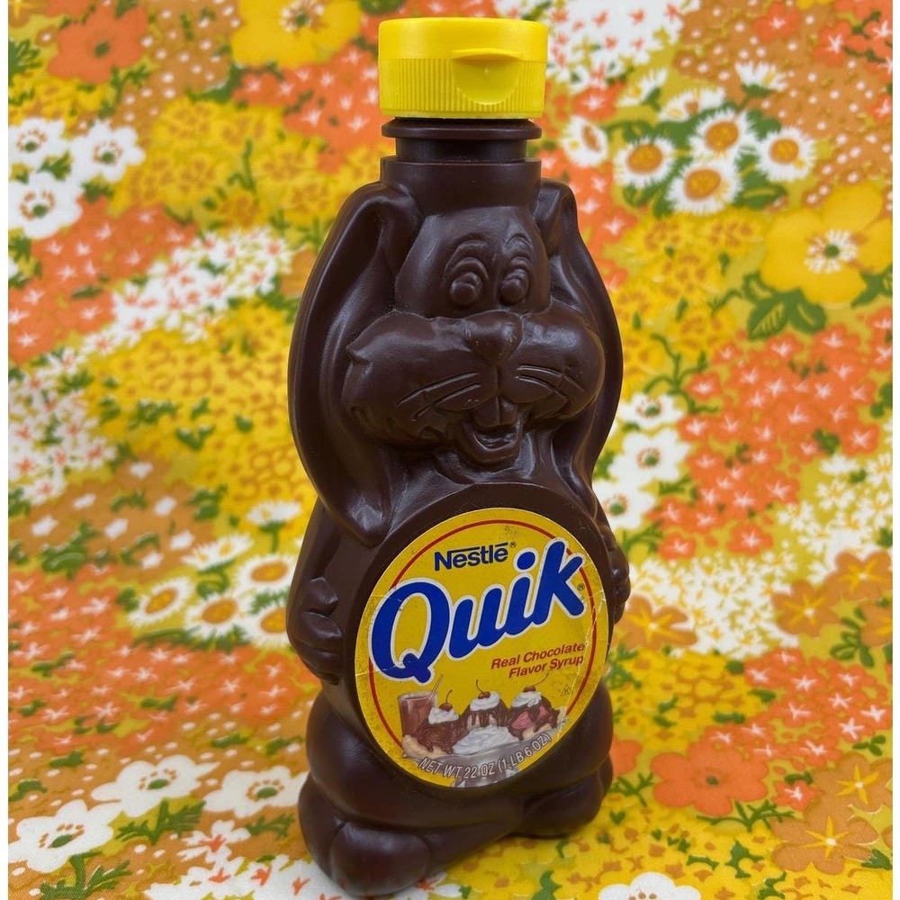 Vintage 90s Nostalgia Nestle Quik Nesquik Empty Bottle Bunny Bottle - Y2K Rare